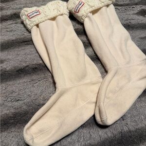 Hunter Ivory Cable Knit Boot Socks